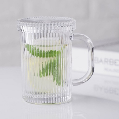 아메리칸로드 스트라이프 다용도 뚜껑있는 유리컵 350ml HR1647