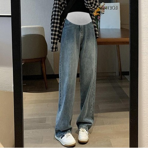 로브로코 편안한 하이웨스트 임산부 청바지