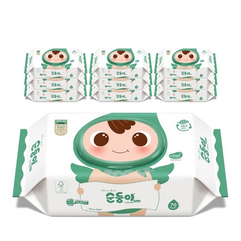순둥이 로하스 캡형 70매 물티슈