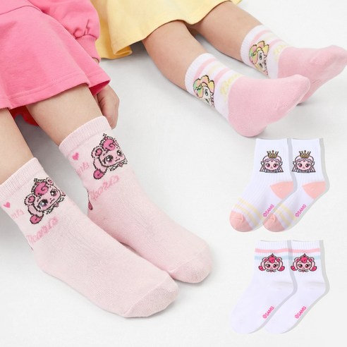 프리미에팜 아동용 캐치 티니핑 프린세스 시리즈 중목 양말 4족