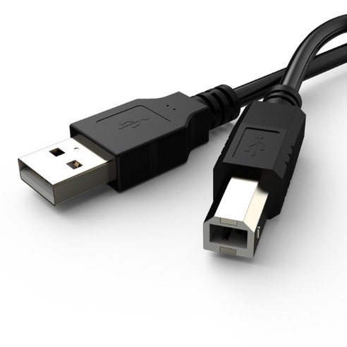 디옵텍 USB 2.0 A-B 프린터 케이블 블랙 JUSTLINK-U2AB20BK, 1개, 2m
