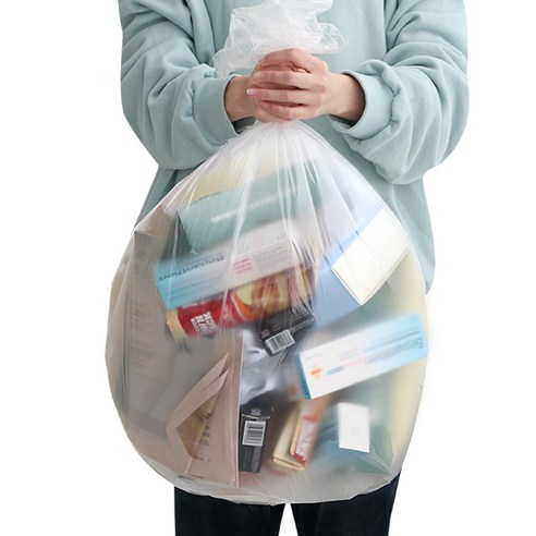 네이쳐리빙 재활용 쓰레기 분리수거 배접 비닐봉투 화이트, 80L, 200개