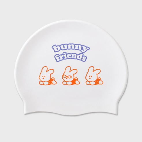 어코랄 실리콘 제작 수영모, 바니프렌즈 오렌지, 1개