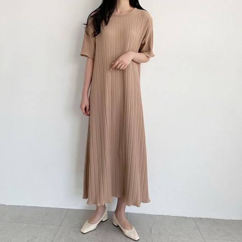 보리맘 에이 플리츠 A라인 롱 원피스 오피스 임부복 a18