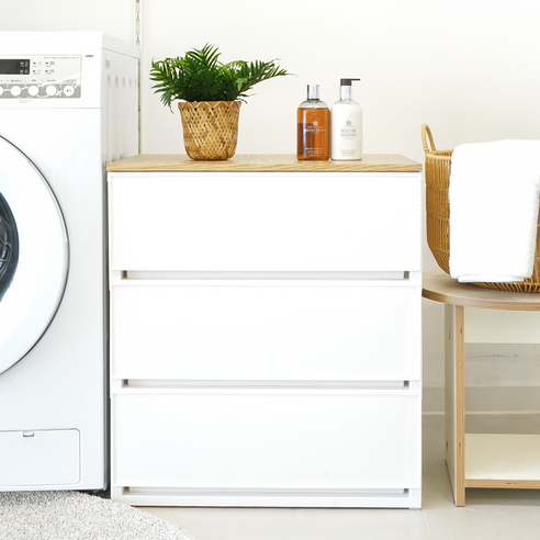 엠비코 우든 와이드 우드상판 서랍장 후기 분석 - 상판 우드 질감 상세