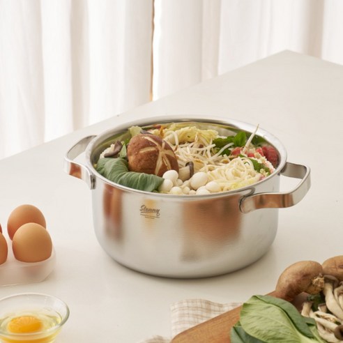 스테니 인덕션 무연마제 통5중 스테인리스 스텐 양수냄비 후기 분석 - 냄비 내부 디테일