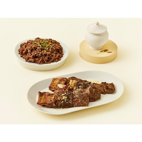 몽탄 소갈비 400g x 2개입 + 짚불고기180g x 4개입 세트 (냉동) 후기 분석 - 고기 마블링 상태