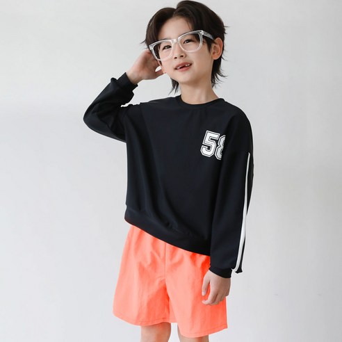 로로샤 아동용 루즈핏 코엔 래쉬가드 썸머 바스락 워터 팬츠 자외선차단 상하의 세트