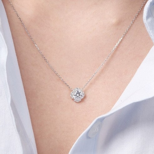 오에스티 여성용 925실버 순은 시뮬럿 다이아 행운 럭키 샤인 클로버 체인 목걸이 후기 분석 - 선물용 패키지 구성