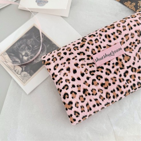 슈슈룸 피그먼트 데님 워싱 빈티지 대폭 호피 원단, 베이비핑크, 1개