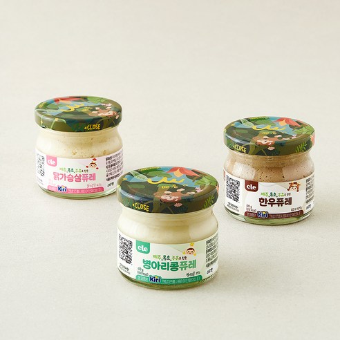 푸드케어 7개월이후 클레퓨레 프로틴밤 한우퓨레 100g + 닭가슴살 퓨레 100g + 병아리콩퓨레 100g 세트, 1세트