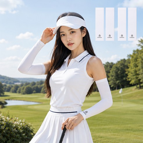 까스텔바작 UV차단 여성 쿨링 팔토시 CSW-261 BWFMGN503, 화이트, 2세트