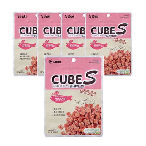 맘스큐브 강아지 반려동물 에스 간식, 연어, 60g, 5개
