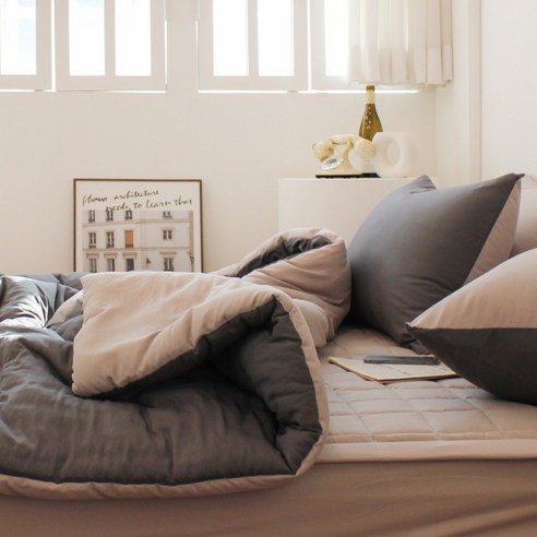 루시드슬립 국내산 부드러운 디어마이 리버서블 워싱 옥수수솜 차렵 이불패드 세트 후기 분석 - 부드러운 원단 디테일 컷