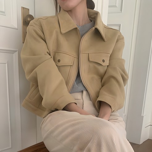 어반라인 여성용 리스트 카라넥 세미크롭 자켓