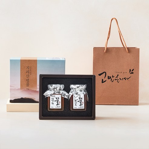 지리산 헛개나무꿀 250g + 야생화꿀 250g 세트 + 쇼핑백, 1세트