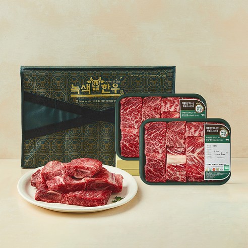 녹색한우 무항생제 갈비세트 (냉동), 1개, 1.2kg