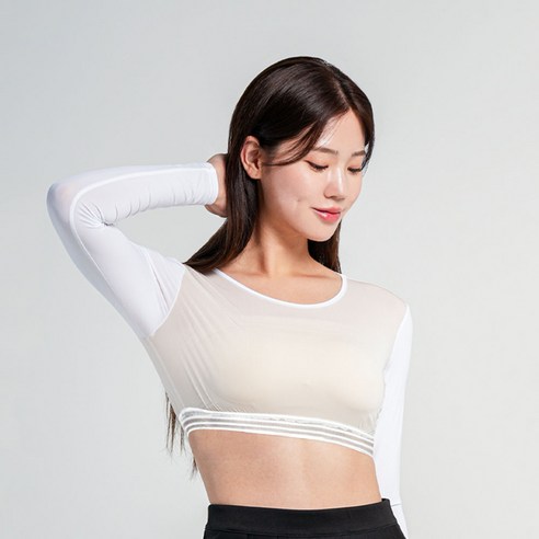 인콘트로 여성용 쿨메쉬 크롭탑 이너웨어 언더레이어
