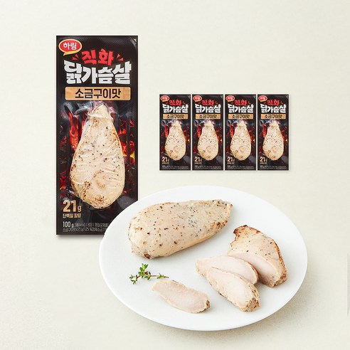 주식회사 하림 직화 닭가슴살 소금구이맛, 100g, 5개, 1개입