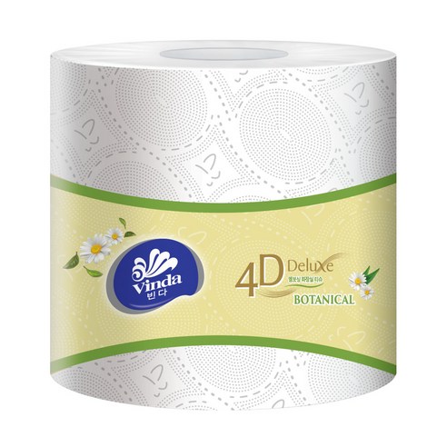 빈다 천연펄프 4겹 4D Deluxe 엠보싱 보타니컬 롤화장지 이미지 2