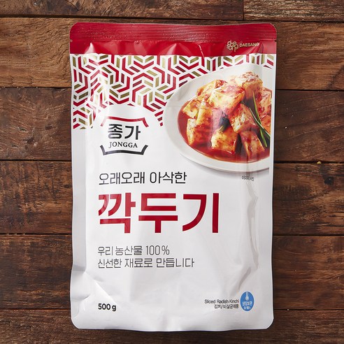 Daesang Jongga Kkakdugi , 500 g, 1 Pack (대상 종가 깍두기, 500g, 1개)