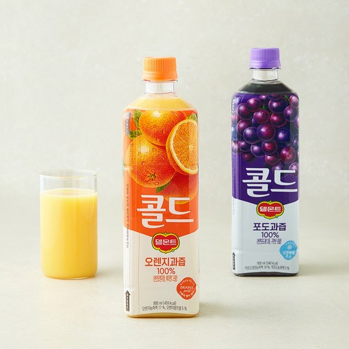 델몬트 콜드 100% 오렌지 900ml + 포도 900ml 세트, 1세트