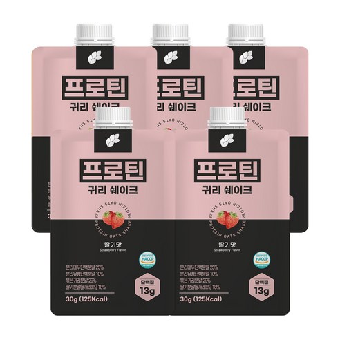 논앤밭위드 프로틴 귀리쉐이크 딸기맛, 30g, 5개