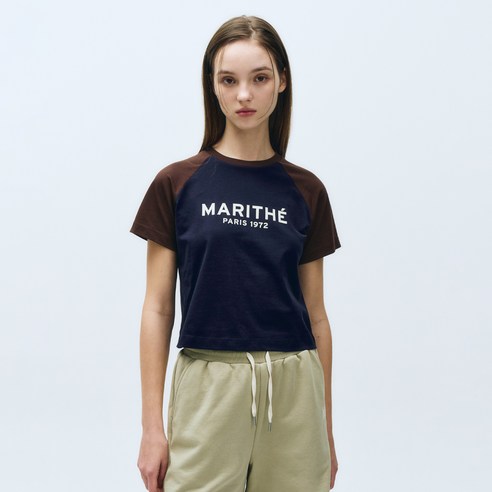 마리떼프랑소와저버 여성용 REGULAR LOGO RAGLAN CROP TEE