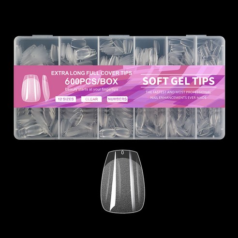 바르나 엣지 소프트 네일팁 코핀M팁 12종 x 50p 세트, 1개