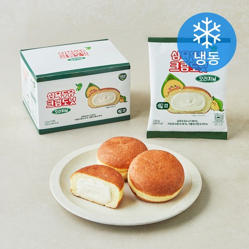 벨리푸드 삼육두유 크림도넛 오리지널 (냉동), 110g, 1개, 3개입