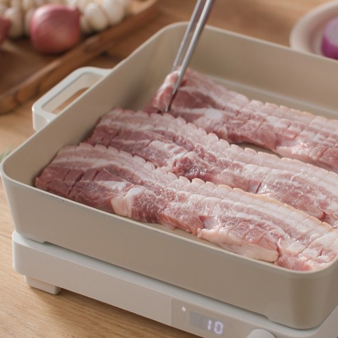 네오플램피카 인덕션 사각 전골팬 + 다이얼 인덕션 세트 2종 후기 분석 - 팬 내부 코팅 상세