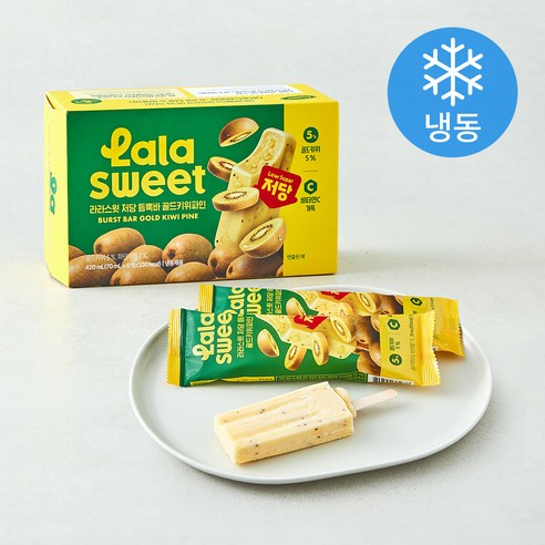 라라스윗 저당 골드키위파인 듬뿍바 아이스크림 (냉동), 1개, 6개입, 70ml