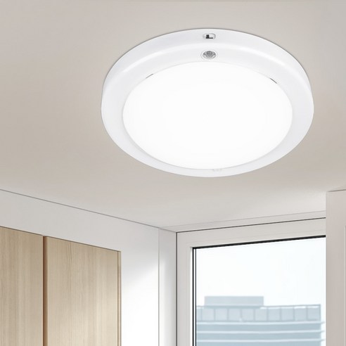 원하 EL 국산 유백 원형 방습형 센서등 LED 20W, 화이트 + 주광색, 1개