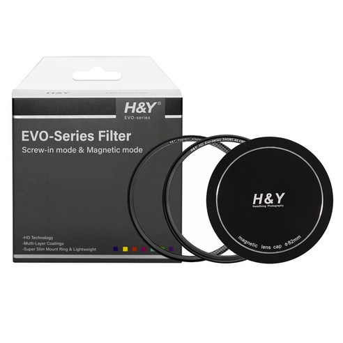 에이치앤와이 HD EVO Short 4X Cross 마그네틱 필터 + 렌즈캡 세트 82mm, 1세트