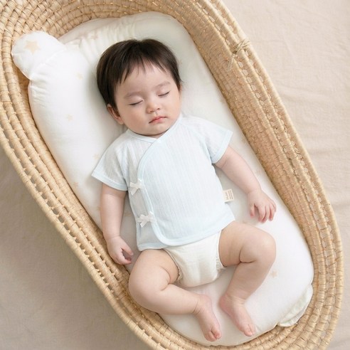 스타도어 신생아용 파스텔순면 반팔 배냇저고리
