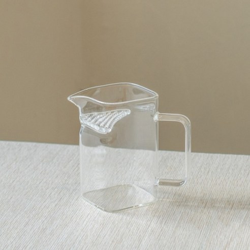 초승달 거름망 숙우 공도배 내열 유리 미니 티포트, 1개, 200ml, 투명