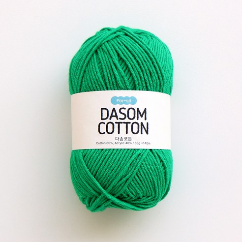 리네아 다솜코튼 뜨개실 50g 140m, 37 그린소다, 1개
