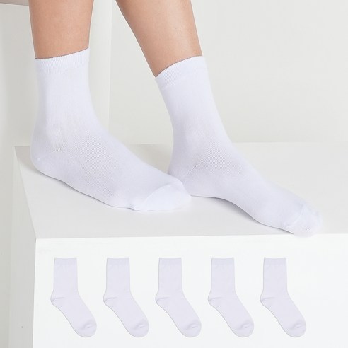착한양말 남성용 무지 중목 양말 5켤레 세트