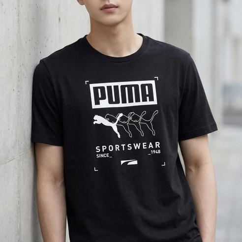 푸마 남성용 박스 티셔츠