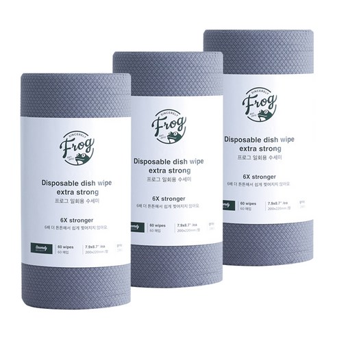 프로그 일회용 수세미 엑스트라 스트롱 그레이 × 60개입 × 3개, 그레이 × 60개입 × 3개 섬네일
