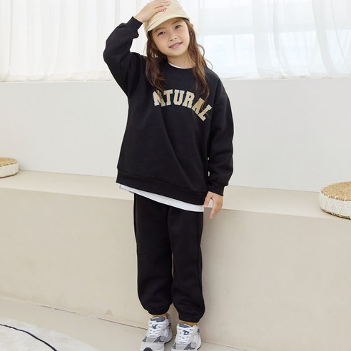 바브키즈 주니어 아동용 내추럴 기모 상하복 세트