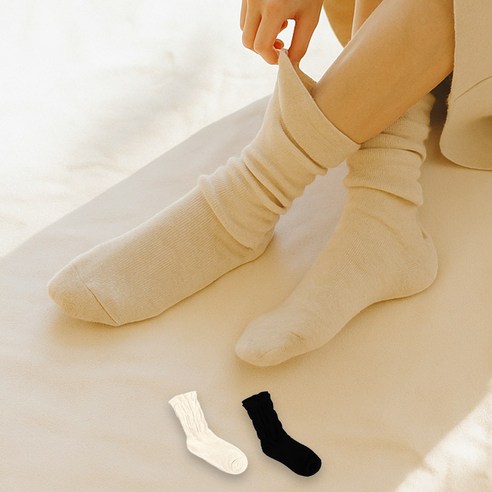 유어삭스 산후 조리원 무압박 도톰한 임산부 양말 오트밀 블랙, 오트밀+블랙 혼합 2켤레