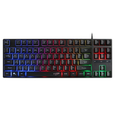 지클릭커 슈퍼히어로 저소음 RAINBOW LED 87 유선 텐키리스 게이밍 키보드, BLACK, G3 PLUS, 제조사축