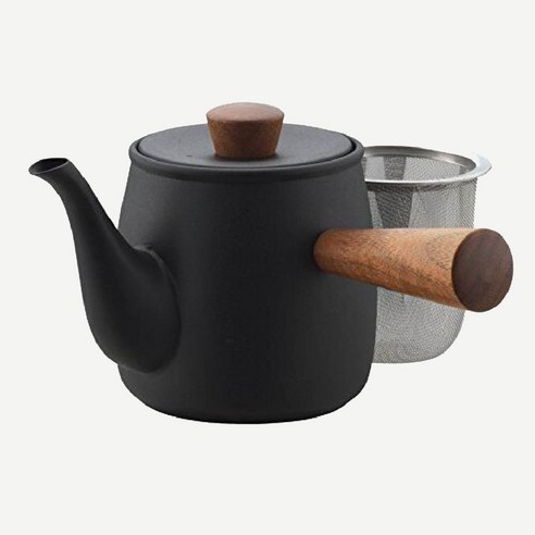 MIYAZAKI 宮崎製作所Miyaco 橫手急須壺CHA-3, 霧面黑, 380ml, 1個