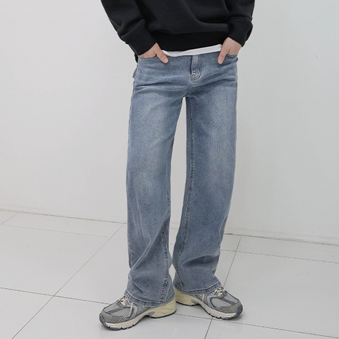 디스페로 남성용 숏/롱/기본 기장 뉴 데일리 세미와이드 데님팬츠