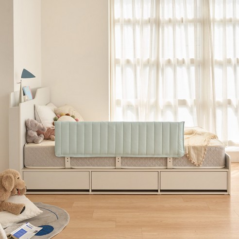 젠티스 어린이 침대 안전가드 전용 패브릭 마이크로 커버 150cm, 민트블루