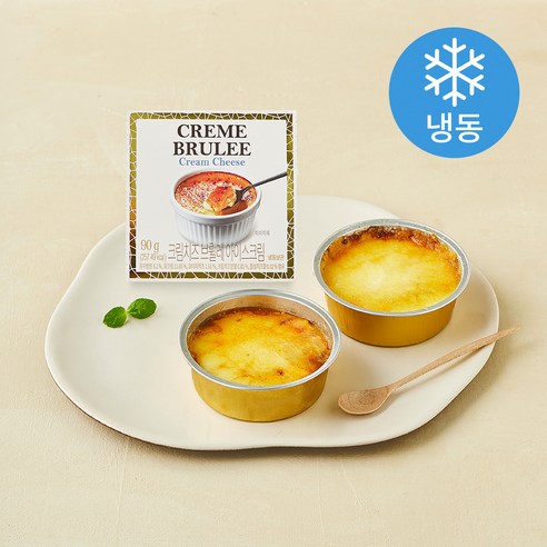 크림 치즈브륄레 아이스크림 (냉동), 90g, 2개입, 1개