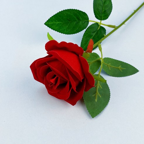쇼핑153 조화 벨벳 인테리어 장미, 01 레드, 10개