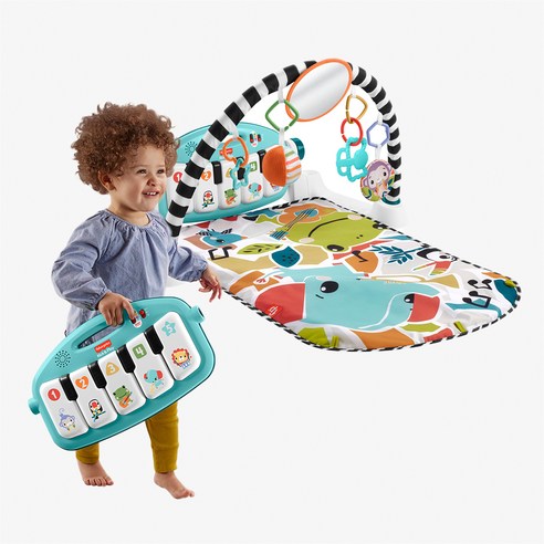 피셔프라이스 유아용 2025 뉴 킥앤플레이 피아노 짐 아기체육관 후기 분석 - 매트 디자인 상세