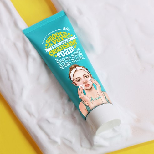 아리얼 스무스앤퓨어 딥 클린 클렌징폼 이미지 3